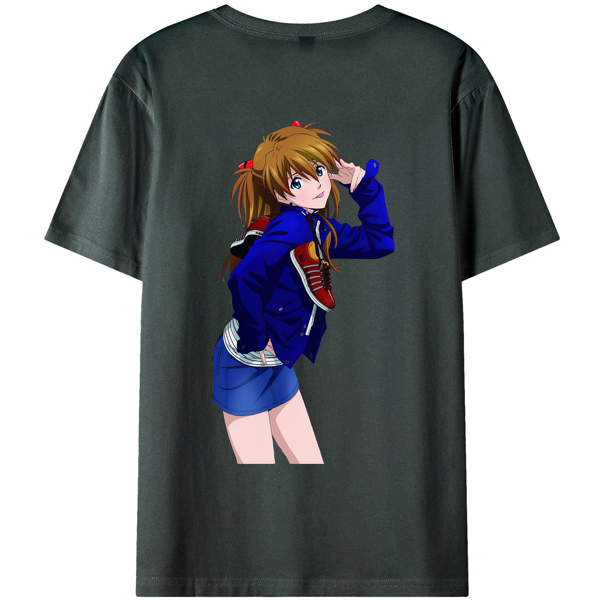 （画像用） EVA 新世紀エヴァンゲリオン 綿100％ メンズ半袖Tシャツ（バックプリント） 通気性